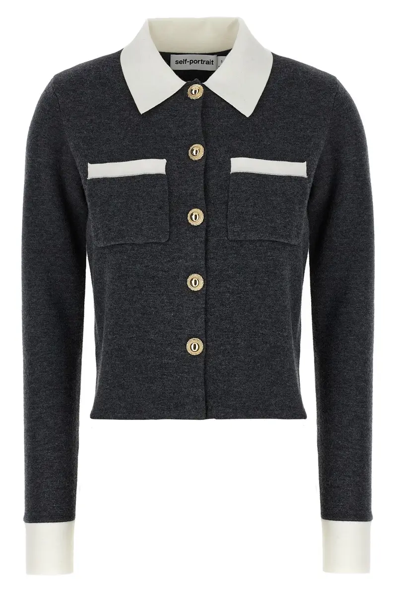 Self-portrait Cardigan Grigio 2546553