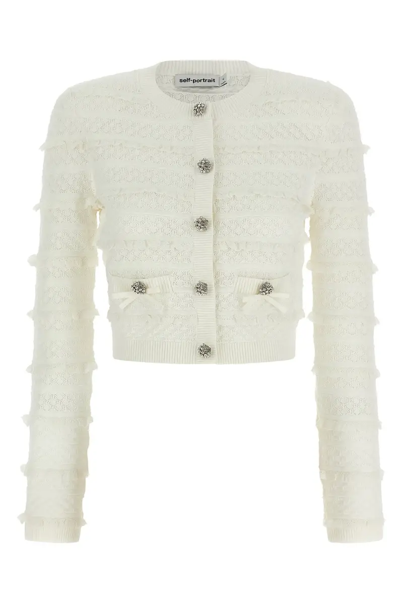 Self-portrait Cardigan Bianco 4352328