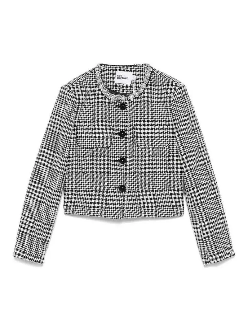 Giacca controllata dalla miscela di lana Nero