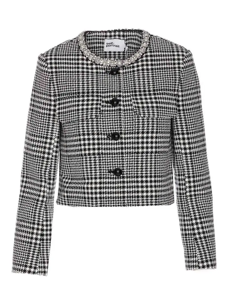 Giacca da seguglio in bianco e nero Grigio