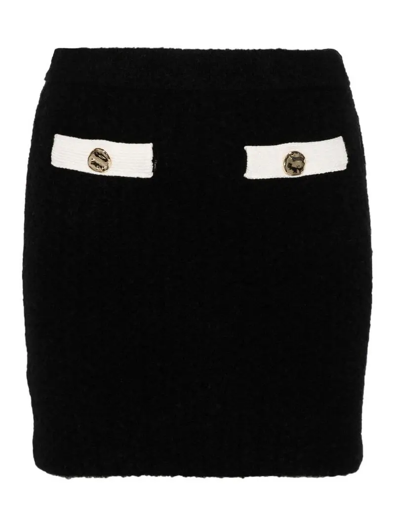 Gonna a maglia in fusione in cashmere nera Nero