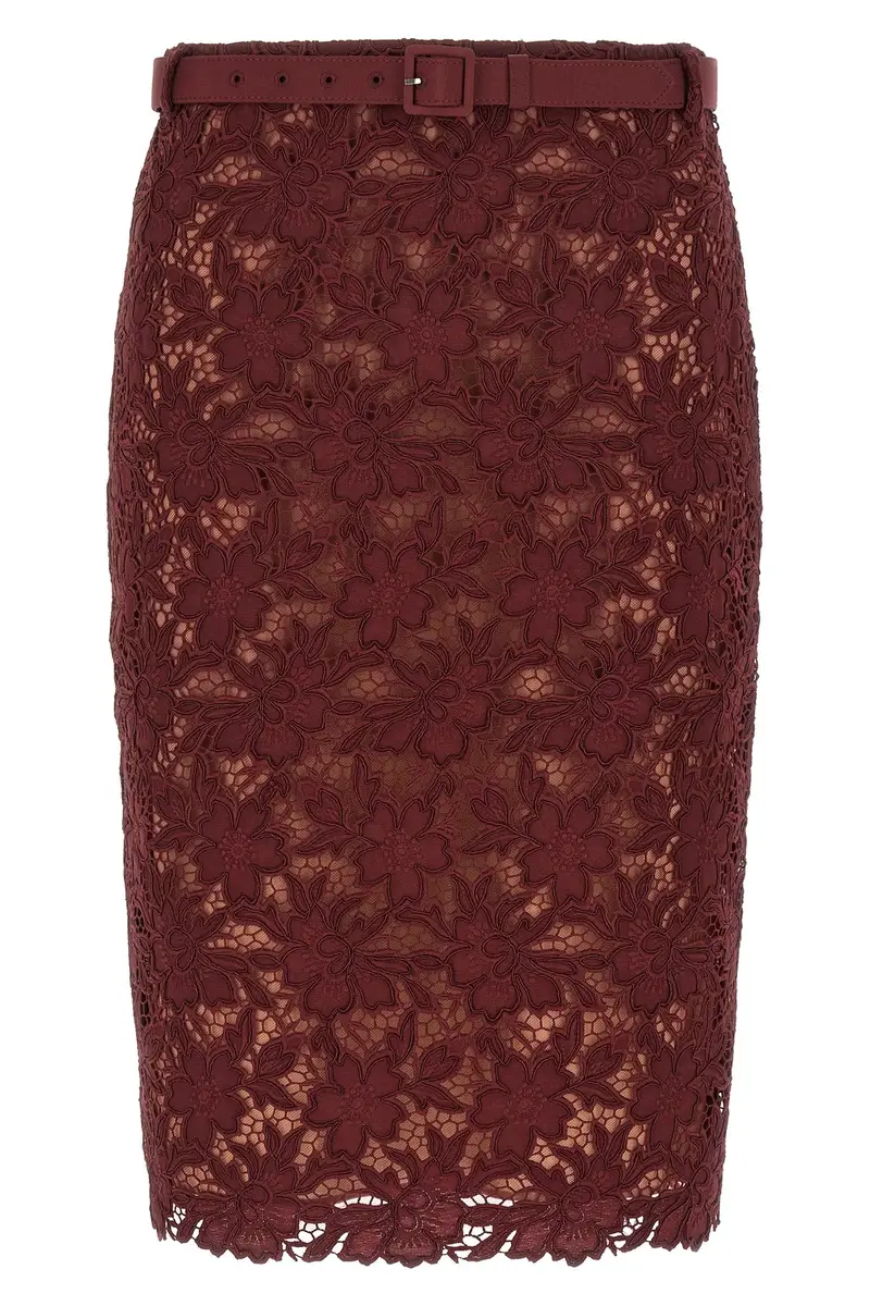 Gonna 'Burgundy Guipure Lace Midi' Bordeaux