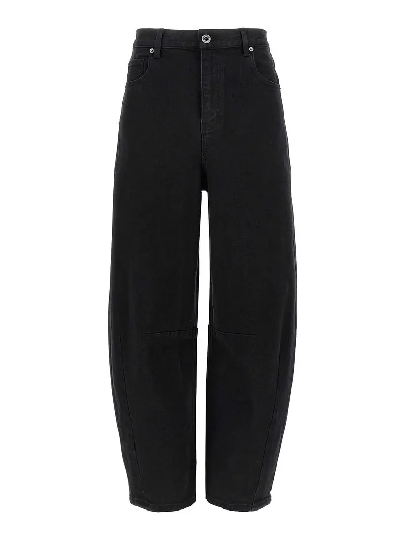 Jeans per gamba a barile nera Nero