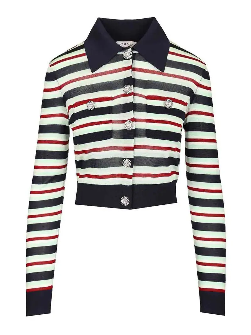 Jumper viscoso a strisce Blu