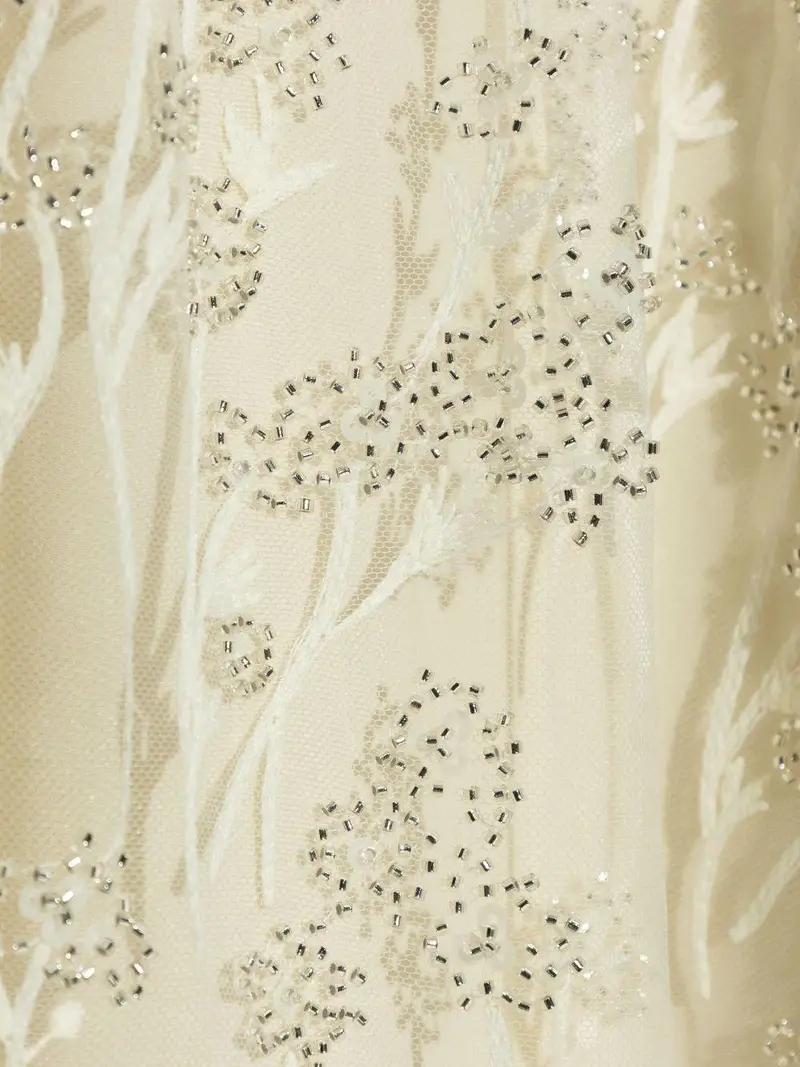 Abito crema in tulle e macramè miniatura 3