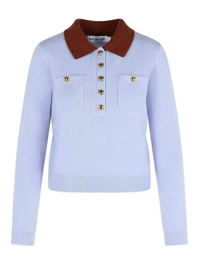 Maglione di miscela di lana blu