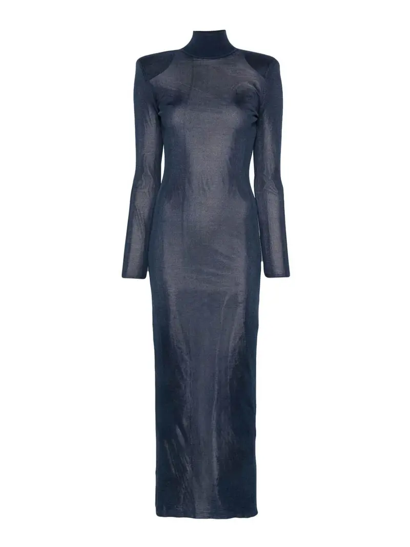 Maxi vestito a maglia Blu