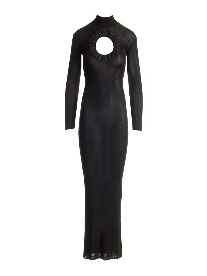 Maxi vestito a maglia Nero