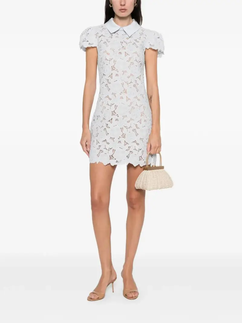 Self-portrait Abito in pizzo bianco miniatura 2