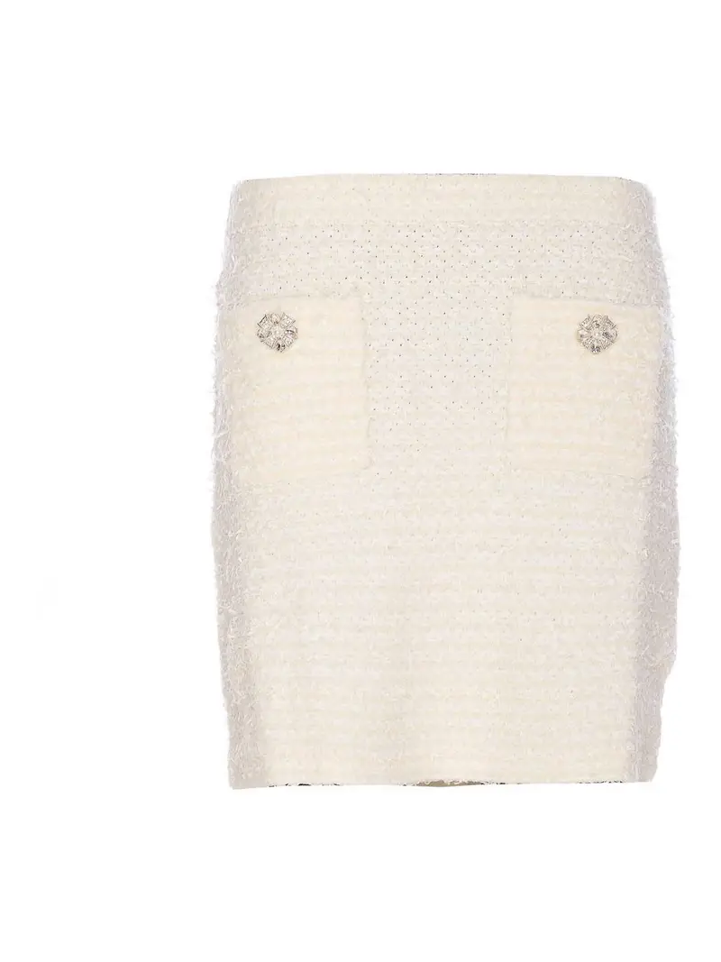 Mini gonna a maglia Bianco