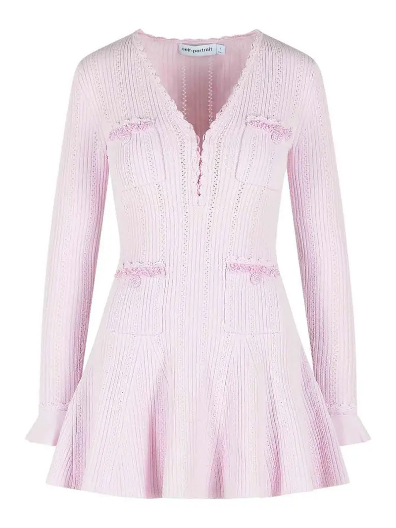 Miniabito Rosa in Misto Viscosa Color Carne E Neutri