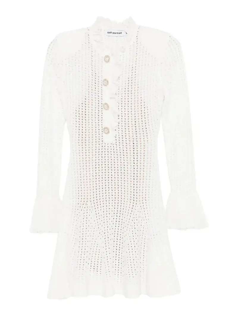 MiniVestito in maglia pointelle Bianco