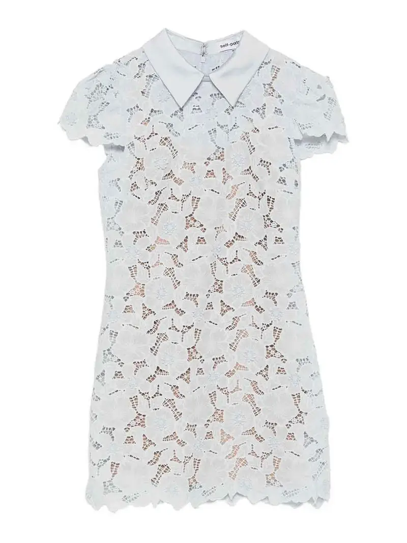 MiniVestito in pizzo guipure blu