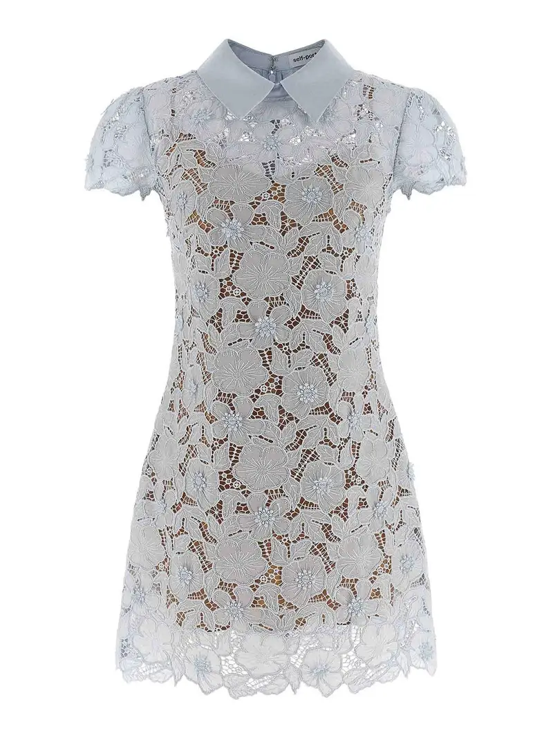 MiniVestito in pizzo guipure blu Azzurro
