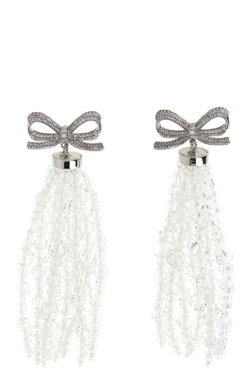 Orecchini Bow Beaded Waterfall Argento
