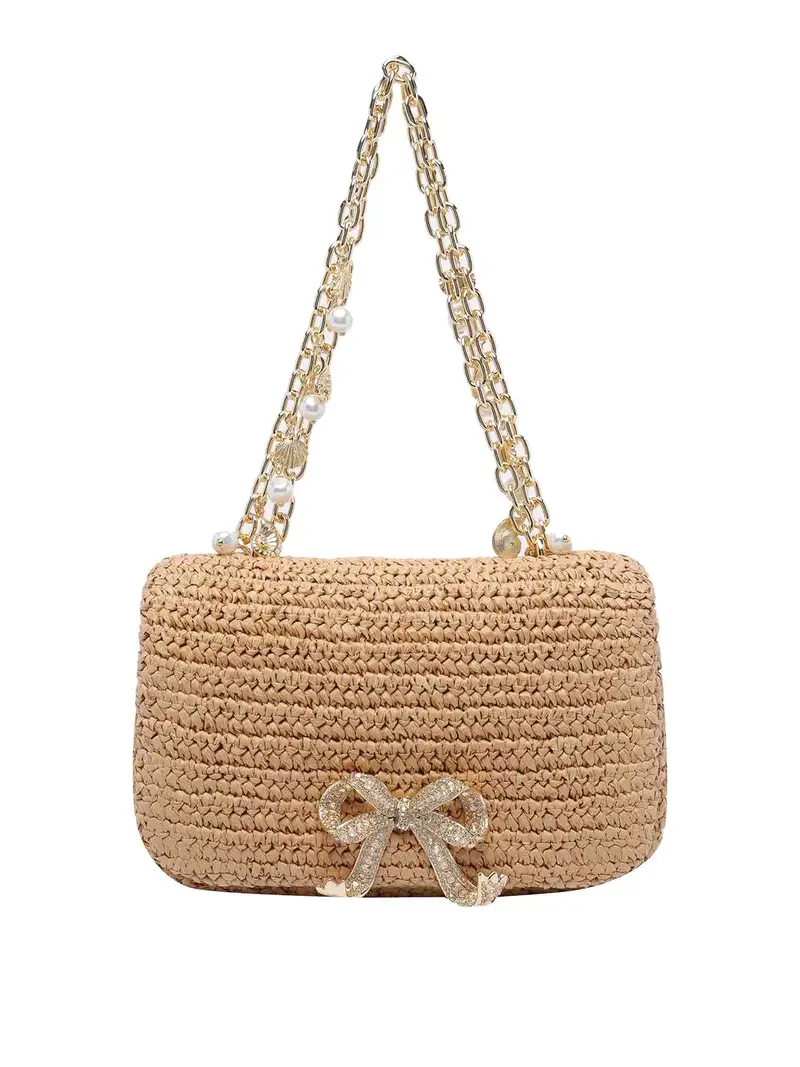 Sacca a tracolla del fascino di raffa Beige