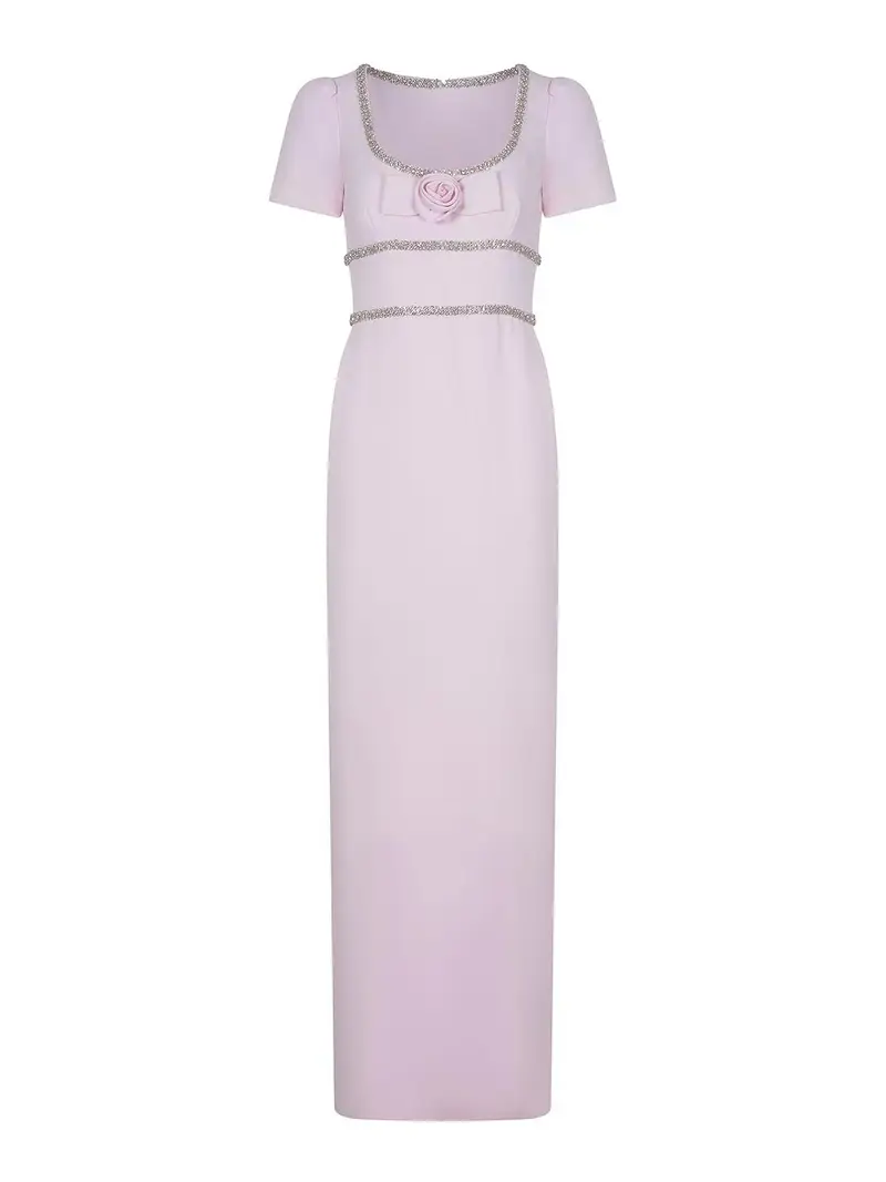 Vestito In Crepe Color Carne E Neutri