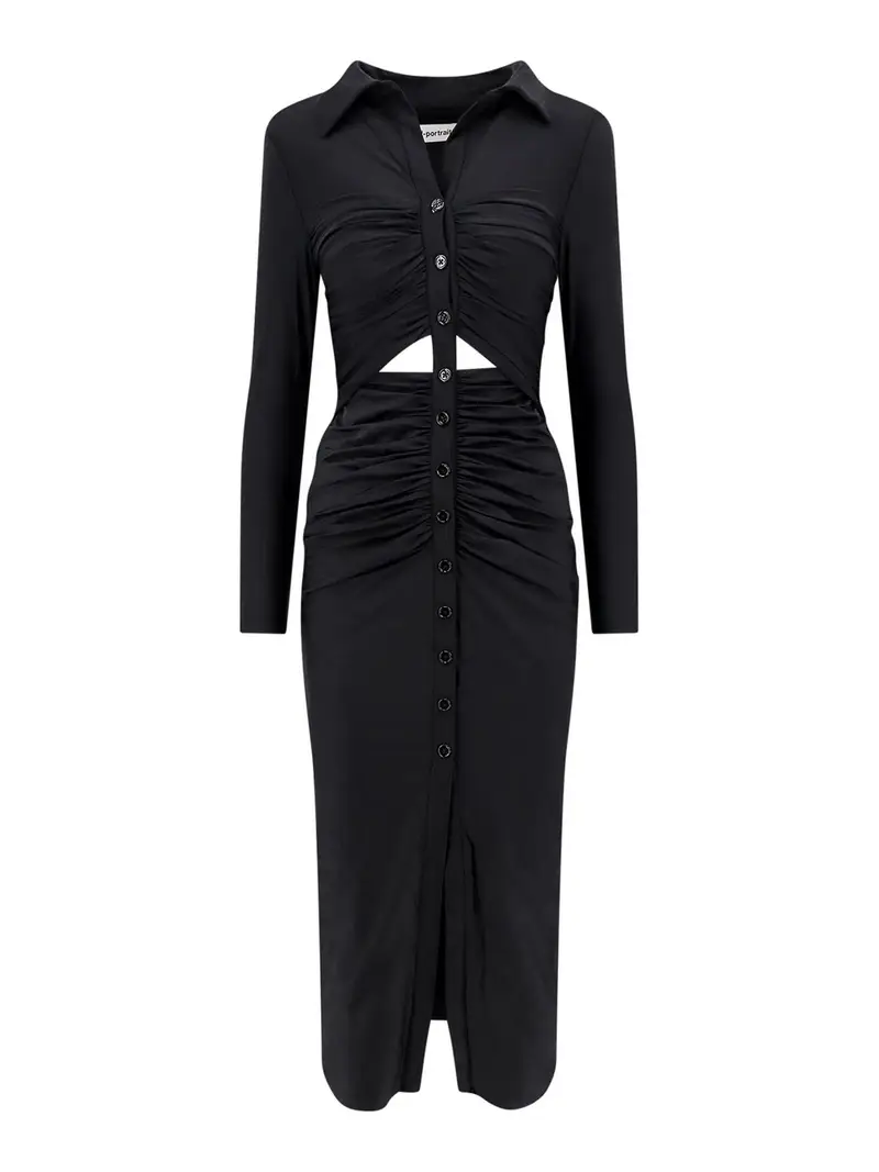 Vestito in jersey con drappeggio Nero