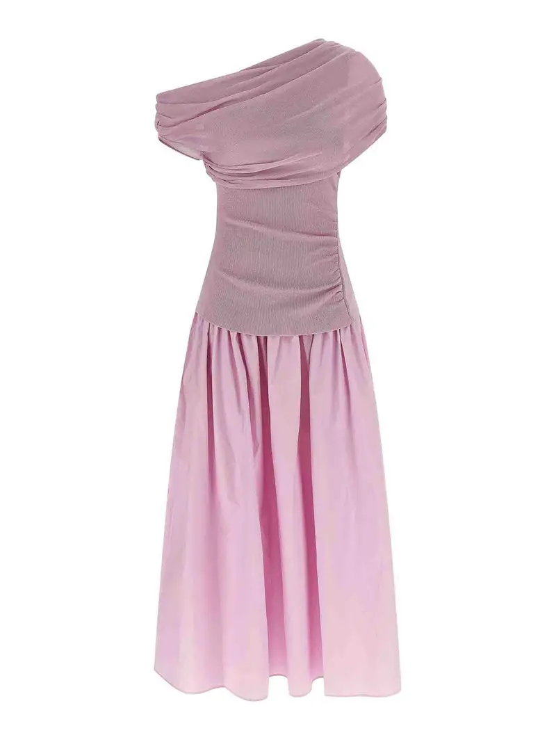 Vestito longuette in maglia drappeggiato Color Carne E Neutri