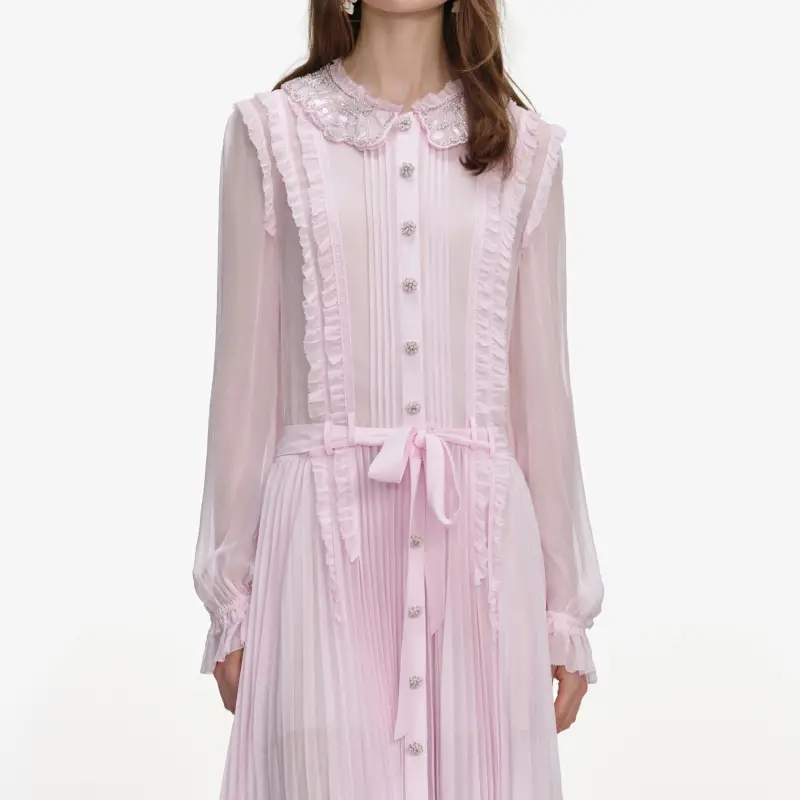 Vestito Midi Trasparente Rosa miniatura 2