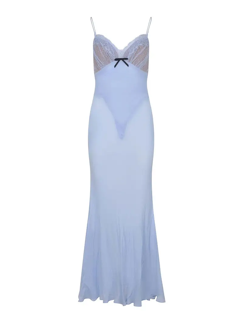 Vestito Realizzato In Viscosa Azzurro