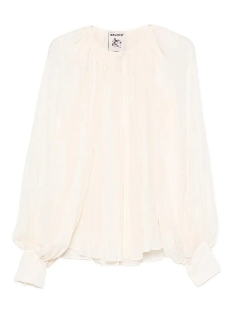 Camicetta in misto seta Bianco