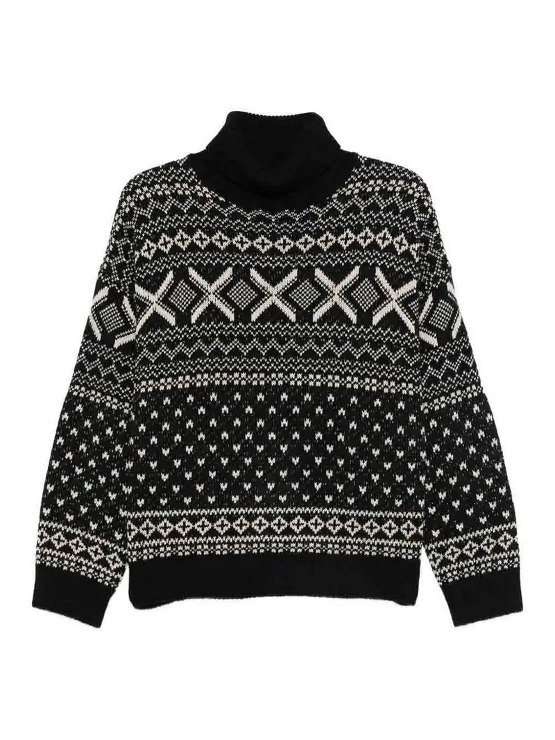 Maglione a dolcevita nera Multicolore