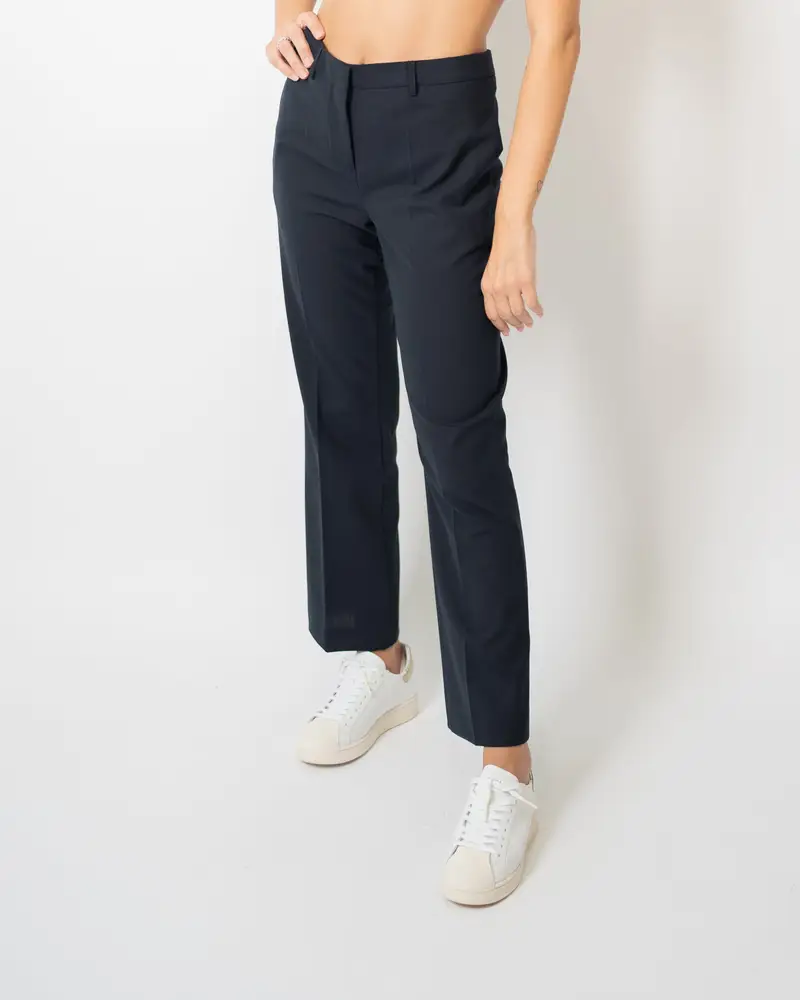 Pantaloni fresco lana blu