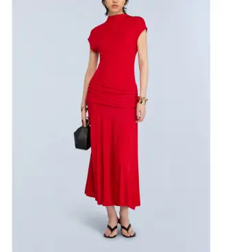 per donna S6SQ14 Abito rosso Gwen (42), Casual, Manica corta