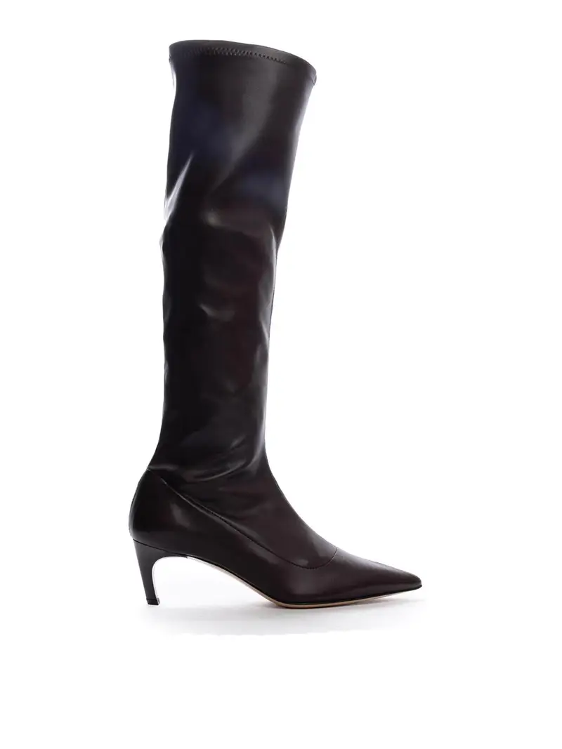 Stivale in pelle alta Beige