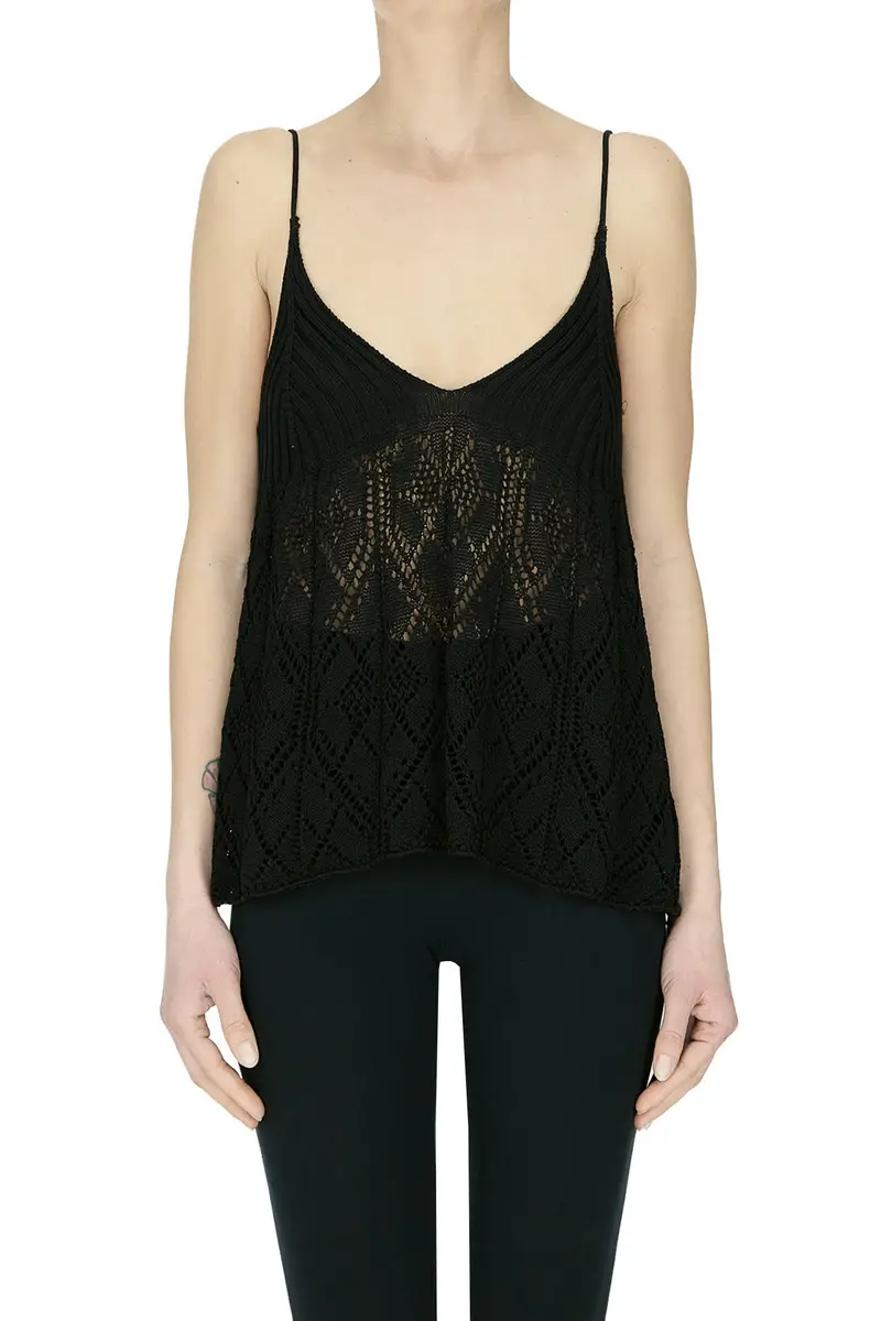 Top in maglia crochet
