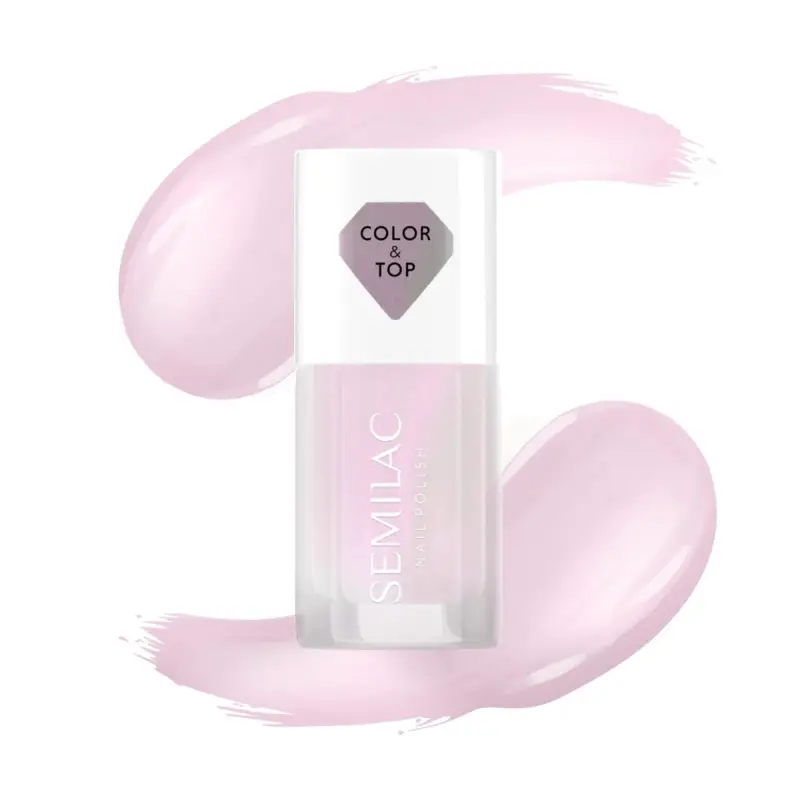 Base & Top Coat Top & Nail Polish 2in1 Pink Glow - Smalto