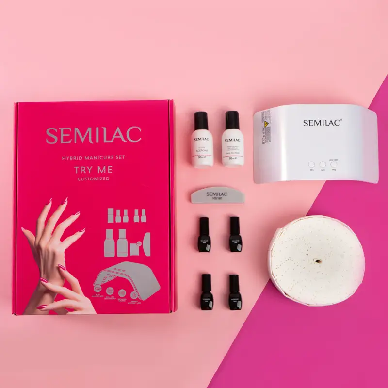 Starter Set Set TRY ME 24W/36 UV LED - Smalto gel e semipermanente, Cofanetti make up miniatura 2