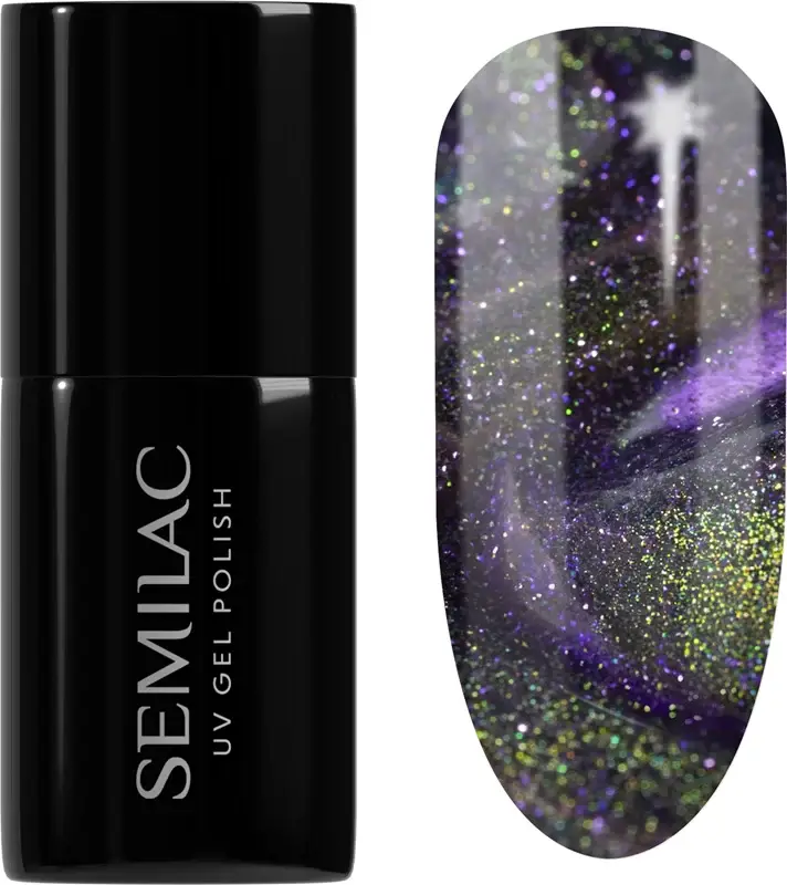 UV Hybrid Galaxy Flash smalto gel per unghie con lampada UV/LED colore 825 Cyber Violet 7 ml