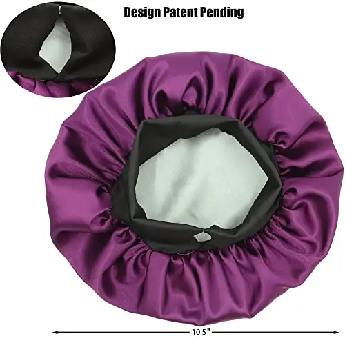 SENGTERM Berretto da Notte con Elastico in Seta Cuffia per Capelli Cappuccio per Bambine, Doppio Strato, con Fascia miniatura 2