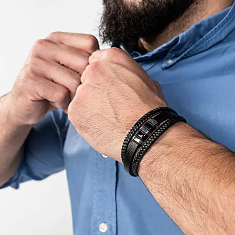 SERASAR Bracciali Uomo Nero 1984215 miniatura 3