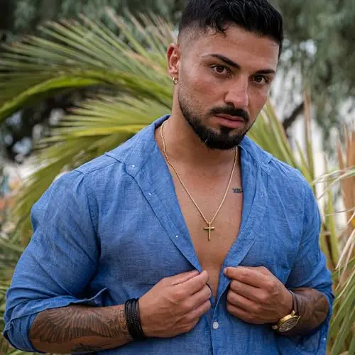 SERASAR Catena in Oro Croce da Uomo - a 60cm con Cristiana del Crocifisso Natale Regalo di Nozze miniatura 3