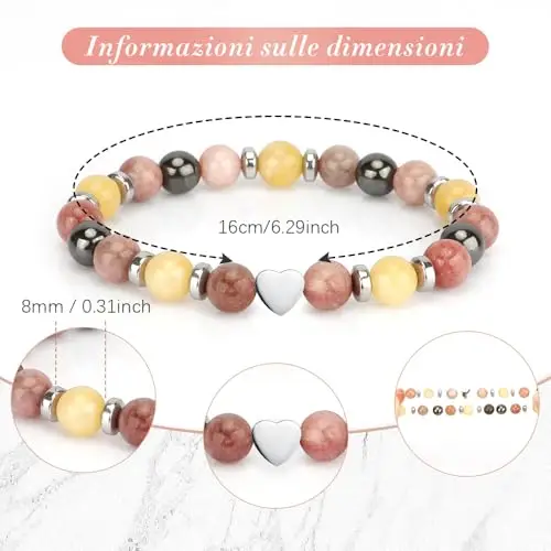 SereneGLow Festa della Mamma Idee Regalo Mamma Compleanno Bracciale Pietre Naturali Regalo per Mamma Natale Regali miniatura 2