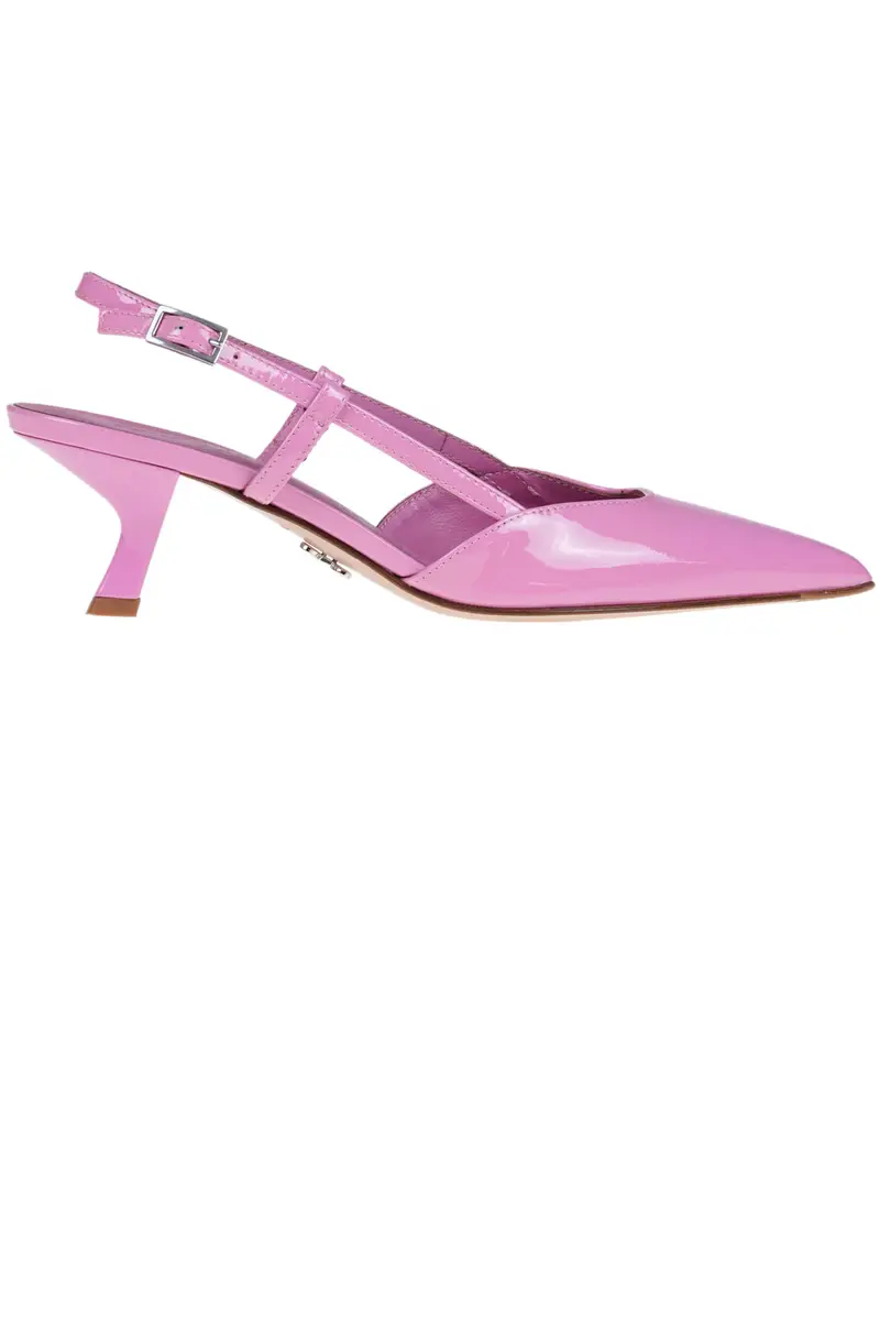 Decolletè slingback in vernice Rosa