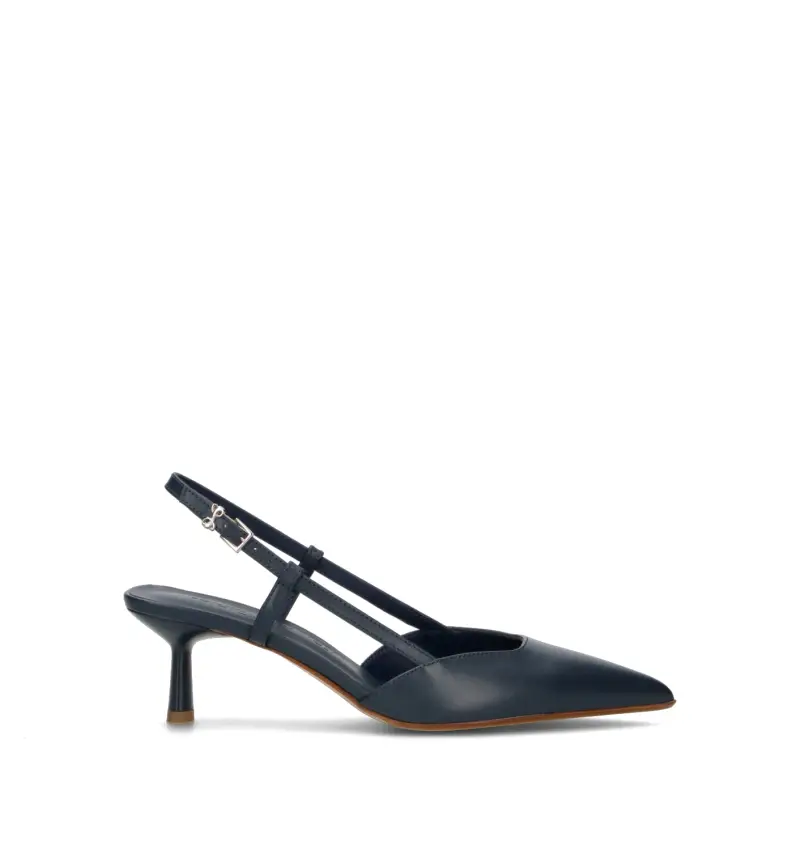Slingback donna blu in pelle Vario