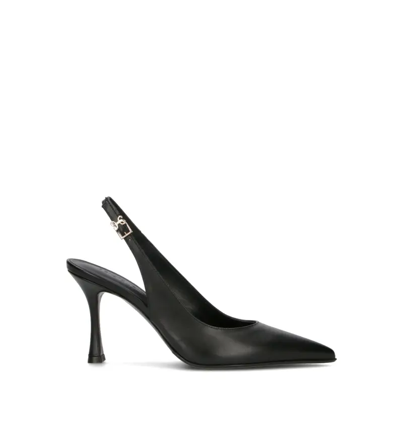 Slingback donna nero in pelle Vario