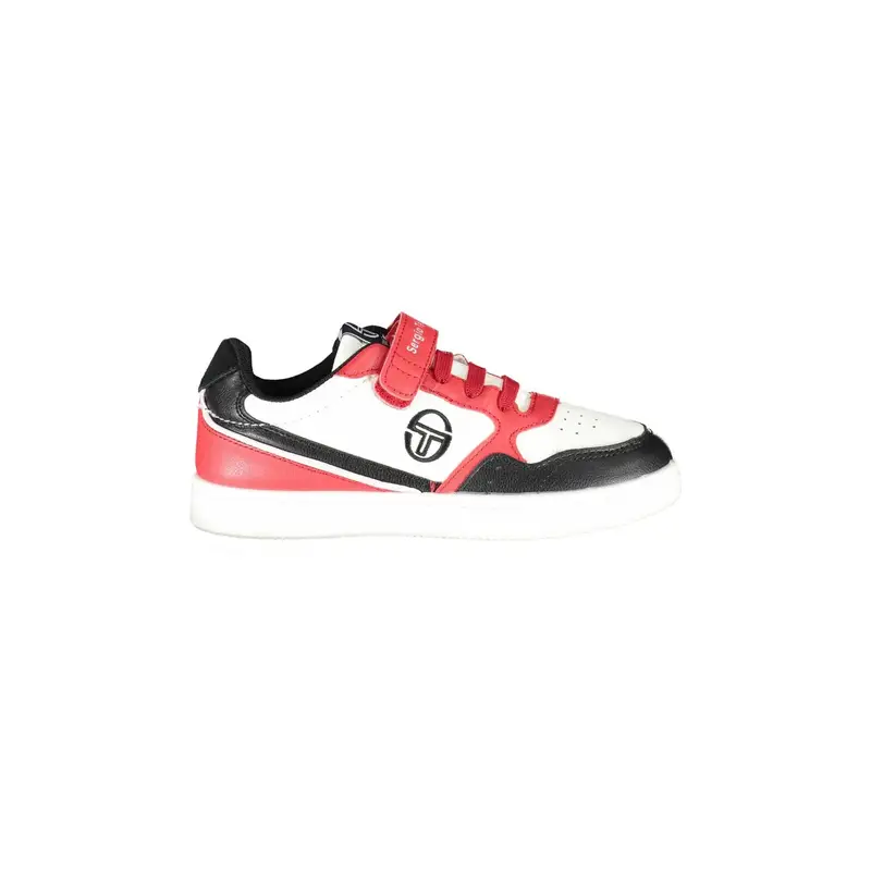 Scarpe Sneakers Bambino Bianche con Lacci Elastici e Strap Bianco