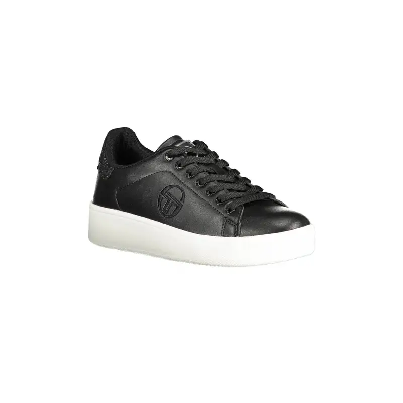 Scarpe Sneakers Donna Nere con Ricamo e Glitter Nero miniatura 2