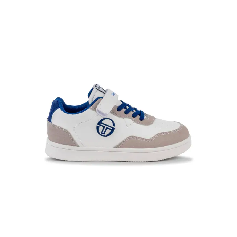 Sneakers basket bianche da bambino con velcro