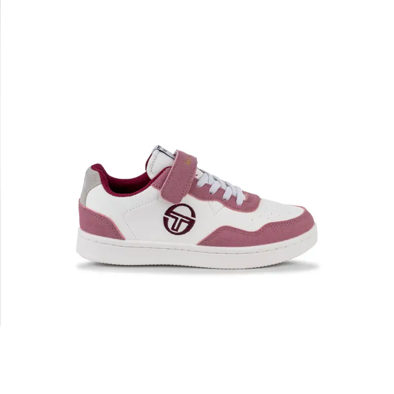 Sneakers basket rosa e bianche da bambina con velcro