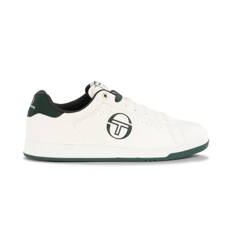 Sneakers tennis bianche da uomo con logo laterale