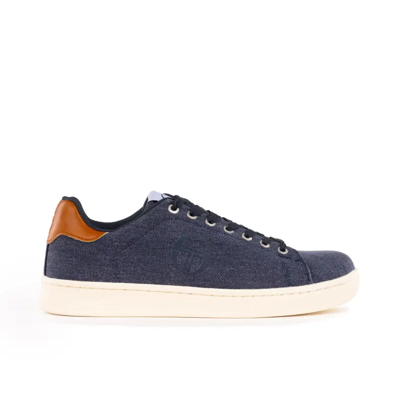 Sneakers tennis blu da uomo con logo laterale