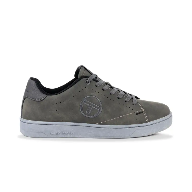 Sneakers tennis grigie da uomo con logo laterale