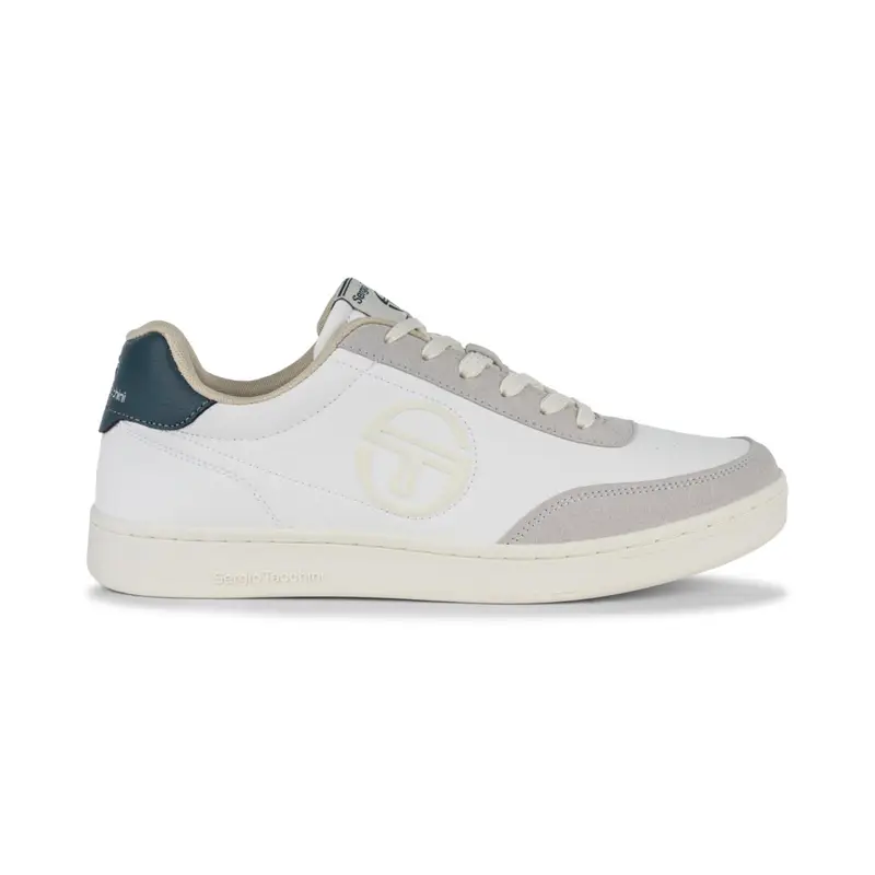 Sneakers tennis uomo bianche con logo laterale