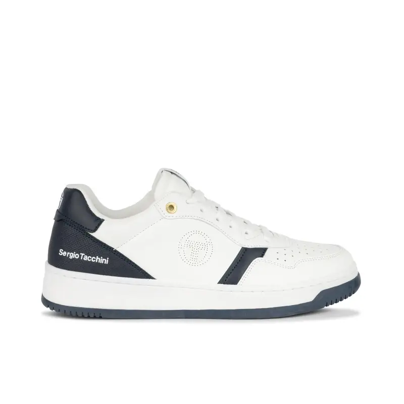 Sneakers uomo bianche con logo laterale e inserti a contrasto